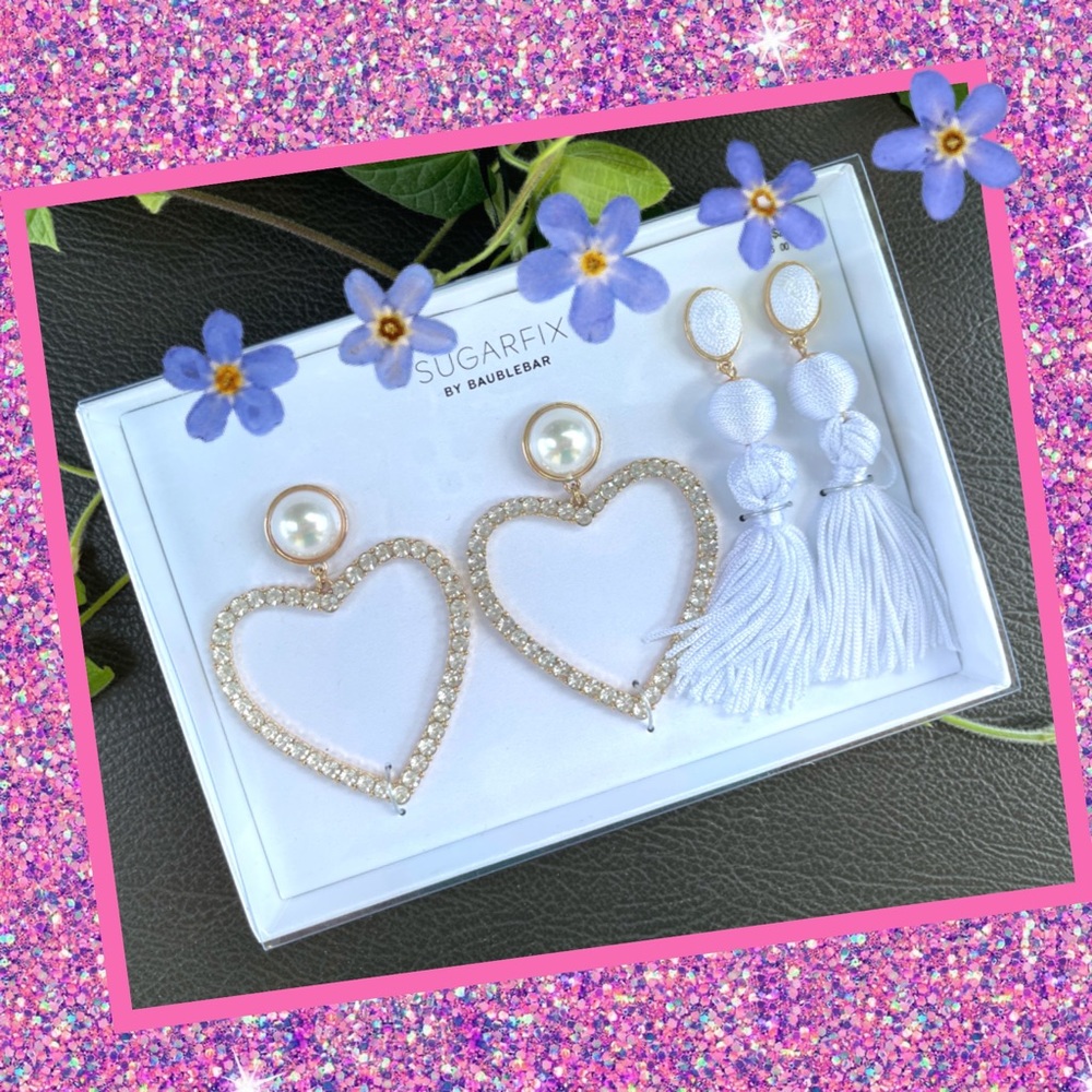 Bauble Bar SUGARFIX Heart & Tassel Earring Set
